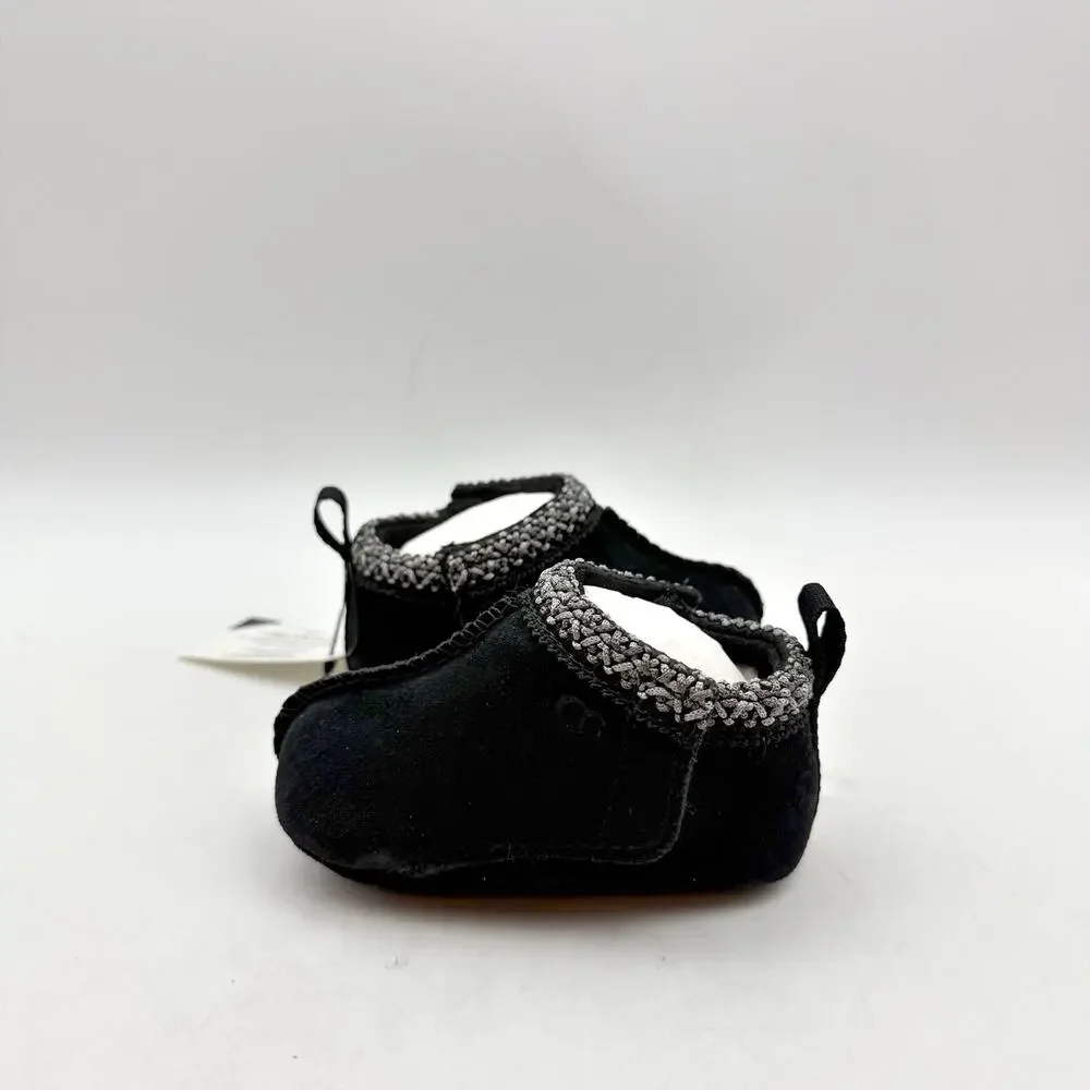 UGG Baby Tasman Slippers US 02/03 Small Black Suede NIB